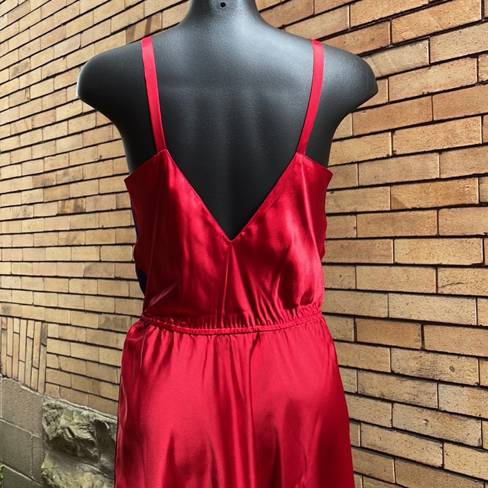 Vintage 90’s Victoria’s Secret red purple faux wrap slip dress Size Small - Picture 7 of 9